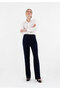 High Waist Pipe Leg Maxi Length Trousers - 3