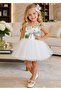 Girl's Flamingo Patterned Birthday Graduation Wedding Dress