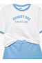Reglan Sleeve Crew Neck Printed Shorts T-Shirt Set - 6
