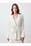 Stone Straight Cut Long Sleeve Woven Linen Blend Jacket