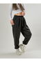 Elastic Cuffed Pleated Black Jogger Women's Trousers Coc2081 - 3