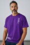 Men's Purple Believe Printed Oversize T-shirt - 4