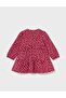 Baby Girl Heart Print Buttoned Dress 0-4 Years Red - 4