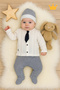 8 Piece Tie Baby Boy Hospital Discharge Set Blue 7061 - 2