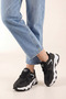 Women's Black and White Orthopedic Sneakers - 2