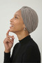 Glitter Cross-Lined Brown Ready-Made Turban Hijab Cap Suitable for Medical Use - 4