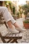 Women's Babet Beige Knitwear Non-Yellowing Sole Flexible Sole Shoes