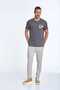 Bear Embroidered Crew Neck Men's T-Shirt Anthracite - 2