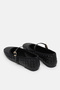 Women's Black Ballerina Flats with Matte Knitted Patterned Belt Detail and Flat Sole Jeremi Ballerina Flats - 5