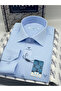 Classic Long Sleeve Gold Satin Pocketless Gift Boxed Men's Shirt FS-003308 - Light Blue - 2