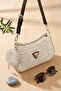 Original Women's Special Boxed Mini Baguette Bag with Wallet, Soft Leather, Zippered, Satin Lined, Single Compartment, Stylish Daily Use Small Size Hand and Shoulder Bag - Cream