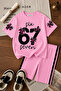 Girl's Shorts Set 67 Printed Pink Set - 2