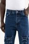 Men's Pocket Detailed Baggy Jean Trousers Blue - 6