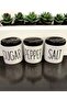 Set of 3 Large Pepper/Salt/Sugar White Jars - 800 ml - Vacuum Lid Coffee Salt Pepper Jar
