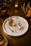 Marble Patterned Presentation Tray Round Presentation Plate Presentation Holder 28 Cm