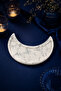 Marble Patterned Concrete Presentation Tray Crescent Shaped Serving Presentation Plate Presentation Holder - 2