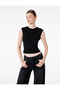 Cotton Slim Fit Crew Neck Sleeveless Blouse with Back Detail