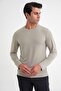 Slim Fit Cotton Fabric Long Sleeve Beige T-Shirt Ts 917 - 3