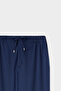 Ds Damat Relaxed Fit (Pile-Free) Navy Blue Diagonal Tencel ™ Cotton Blend Lycra Jogger Pants - 6