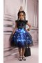 Girl's Halloween Light-Up Wednesday Costume Dress + Ballet Shoes + Bag + Belt + Gloves + Hand Accessories - 4