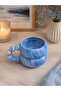 Bead Handle Patterned Blue Ebruly Handmade Ceramic Mug - 3