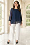 ComfortaBle Cut Plus Size Chiffon Blouse - Sequin Detailed DNM922