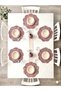 Pink Suede Fabric Round Charger American Service Set 6 Pieces 35x35cm - 4