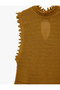 X Melis Ağazat - Sleeveless Openwork Blouse with Stand Collar and Window Detail - 6