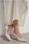 Women's Gray Stone Pointed Toe 7 cm Thin Heel Stiletto Evening Dress Heeled Shoes 1425 - 6