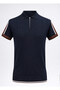 Navy Blue Polo Collar Knitwear
