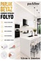 Glossy White Adhesive Foil Kitchen Cabinet and Furniture Covering Foil 52cm X 2Mt