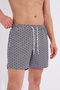 Men's Geometric Stars Swim Shorts Black-White - 3