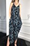 Women's Petrol Natural Bohemian Jumpsuit with Adjustable Straps - 4