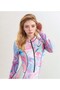 Abstract Pattern Zipper Long Sleeve Swimmer Hijab Hipster Surfing Swimsuit - 4