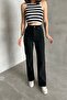Women's Stretchy Wide Leg Palazzo Black Jeans