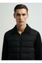 Black Men's Regular Quilted Jacket Mw0Mw40774Bds_Dc Mixed Media Jacket - 4