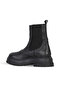 Black Leather Women's Heeled Boots 01Wf3100 - 4