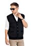Men's Middle-Aged and Older Men's Knitwear Knitted Acrylic Winter Argyle Patterned Dad Buttoned Vest 2071-2 Navy Blue