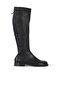 Black Leather Women's Flat Boots 01Wf2006