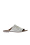 White leather women's flat slippers 01wq2009
