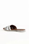 White Leather Women's Flat Slippers 01We2302 - 5