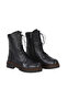 Black Leather Women's Flat Boots 39Wb4572 - 2