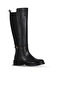 Black Flotter Leather Women's Flat Boots 33Wc1170 - 2