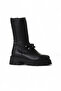 Black Leather Women's Flat Boots 01Wv3118 - 2