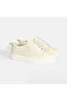 Women's White Leather Lace-Up Sports Shoes