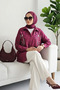 Bordo Oversize Silver Embroidered Tunic Shirt