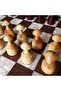 Handmade Boxwood Wooden Checkers Set 50mm Cream-Brown - 6