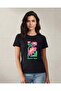 Women Black Printed T-Shirt