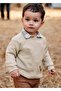 Boy's Animal Print Sweater Beige for Ages 1-4