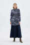 Navy Blue Jacket with Shirt Collar and Belt Detail 0115